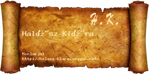 Halász Klára névjegykártya