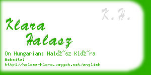 klara halasz business card